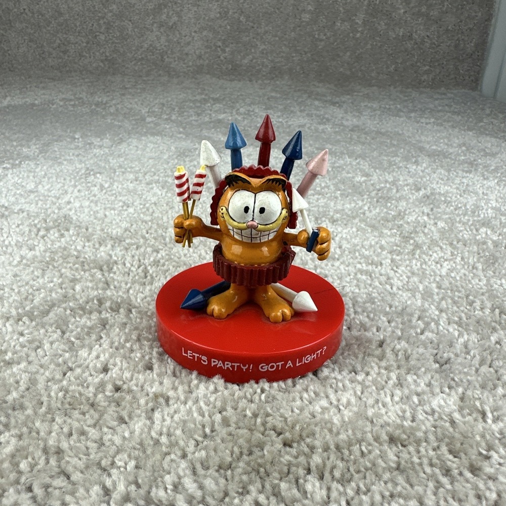 Garfield Year Of The Party In Box Lets Party Got A Light Enesco Figurine Scarce!